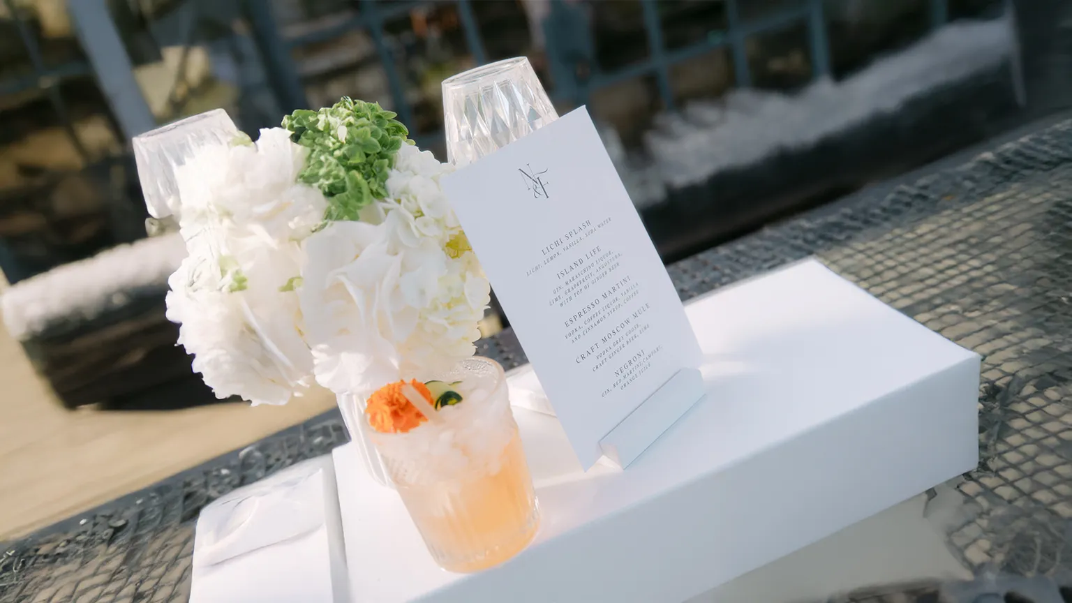 Wedding bar setup in Ibiza